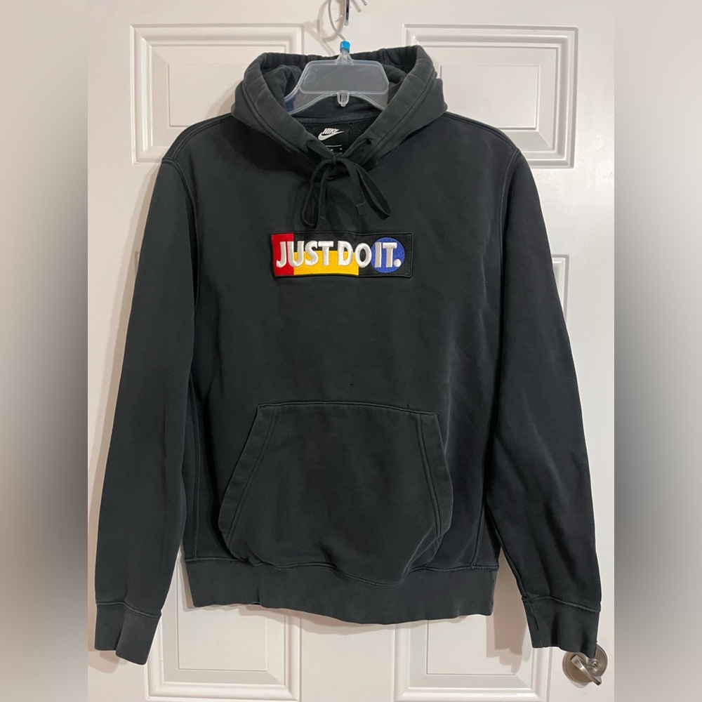 Nike Hoodie Men’s M Black JDI Just Do It Logo Spellout Casual School Outdoor